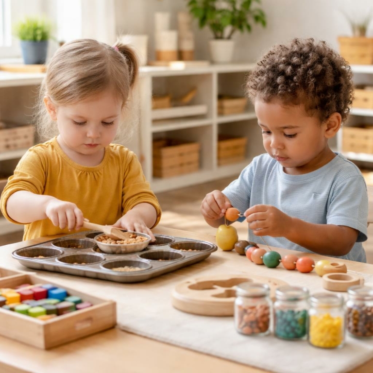 10 activités Montessori pour enfants dès 2 ans — jeux simples pour autonomie et motricité